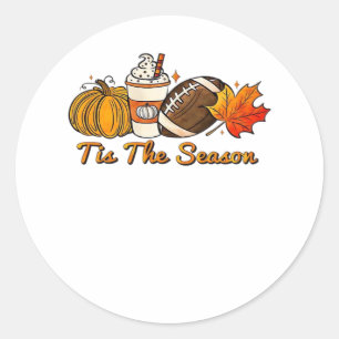 Sticker Rond En Saison Thanksgiving Leaf Spice Football Fa