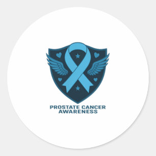 Sticker Rond En Septembre Nous Portons Bleu Léger Cancer Prosta