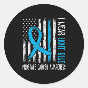 Sticker Rond En Septembre Nous Portons Bleu Léger Cancer Prosta