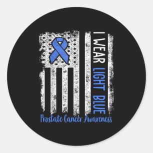 Sticker Rond En Septembre Nous Portons Bleu Léger Cancer Prosta