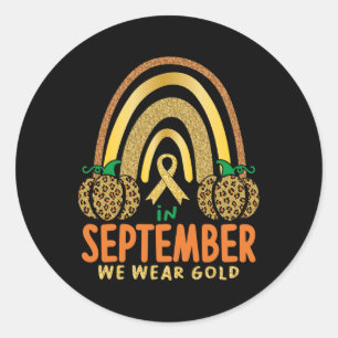 Sticker Rond En septembre nous portons de l'or Enfance Cancer d