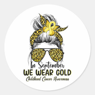 Sticker Rond En Septembre Nous Portons de l'Or Ruban de Sensibi