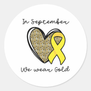 Sticker Rond En Septembre Nous Portons de l'Or Ruban de Sensibi