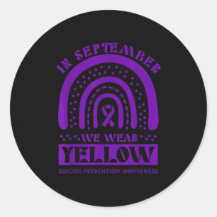 Sticker Rond En septembre, nous portons du jaune – Prévention d