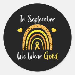 Sticker Rond En Septembre, Nous Portons Gold Childhood Cancer A