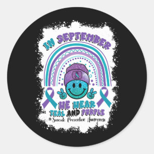 Sticker Rond En Septembre Nous Portons La Performance Violet Sa