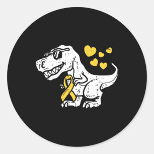 Sticker Rond En Septembre Nous Portons Or Trex Cancer Enfance A