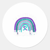 Sticker Rond En Septembre Nous Portons Turquoise & Purple S (Devant)