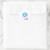Sticker Rond En Septembre Nous Portons Turquoise Ribbon Suicide (Sac)
