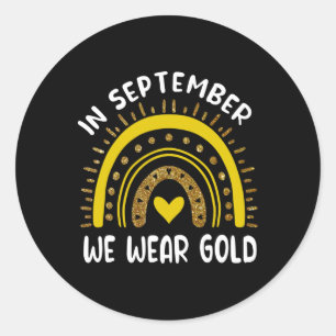 Sticker Rond En septembre nous portons un cancer infantile doré