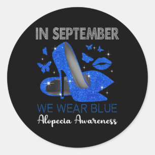 Sticker Rond En Septembre Porter Bleu Haut talons Alopecia