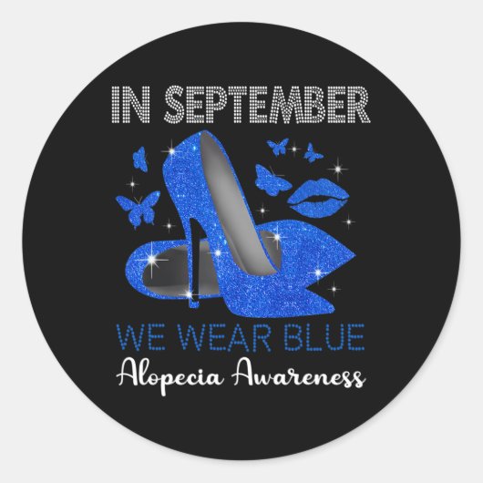 Sticker Rond En Septembre Porter Bleu Haut talons Alopecia (Devant)