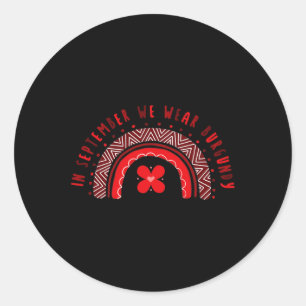Sticker Rond En septembre We Wear Burgundy Sickle Cell Awarenes