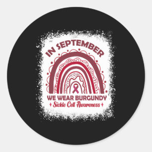Sticker Rond En septembre We Wear Burgundy Sickle Cell Awarenes