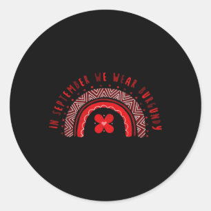 Sticker Rond En septembre We Wear Burgundy Sickle Cell Awarenes