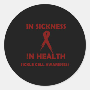 STICKER ROND EN SICKNESS EN SANTÉ - SOUTENIR LA CELLULE SICKLE 