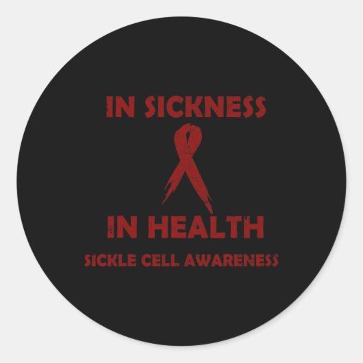 STICKER ROND EN SICKNESS EN SANTÉ - SOUTENIR LA CELLULE SICKLE (Devant)