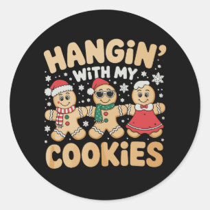 Sticker Rond En Train De Traîner Avec Mes Cookies Gingerbread N