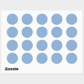 Sticker Rond En vichy bleu (Feuille)