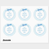 Sticker Rond En vichy bleu 2 (Feuille)