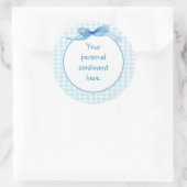 Sticker Rond En vichy bleu 2 (Sac)