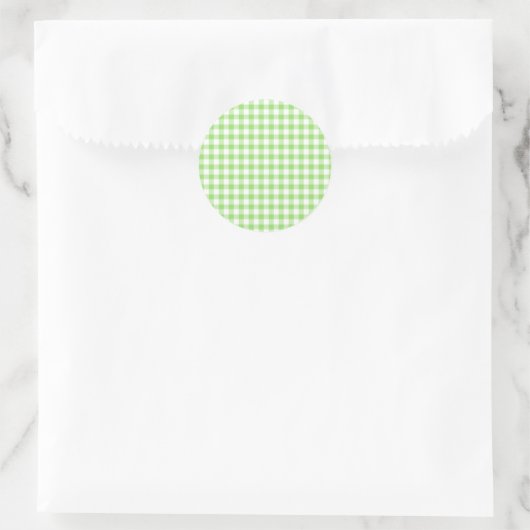 Sticker Rond En vichy classique vert printemps (Sac)