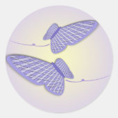 Sticker Rond en vichy papillons (Devant)