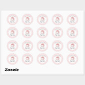 Sticker Rond En vichy Pink petit Citrouille (Feuille)