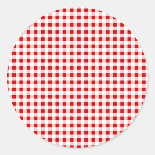 Sticker Rond En vichy rouge + Couleur personnalisée (Devant)
