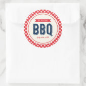 Sticker Rond En vichy rouge et BBQ bleu (Sac)