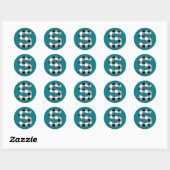STICKER ROND EN VICHY S (Feuille)