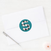 STICKER ROND EN VICHY S (Enveloppe)
