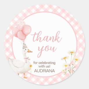 Sticker Rond en vichy Soie d'Oie