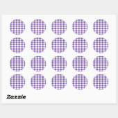Sticker Rond En vichy violet (Feuille)