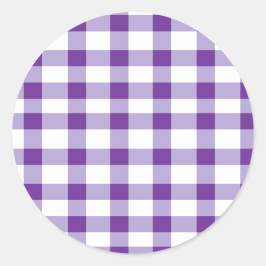 Sticker Rond En vichy violet (Devant)