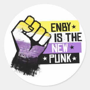 Sticker Rond Enby est le nouveau punk