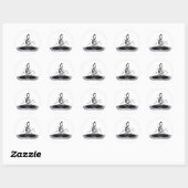 Sticker Rond Enceinte à notes de musique noires et argentées (Feuille)