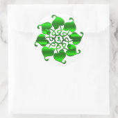 Sticker Rond encerclez le mandala feuille vert. (Sac)