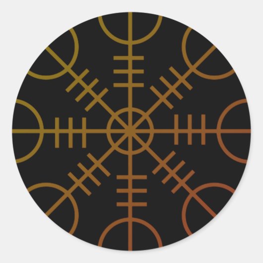 Sticker Rond Enchanted Aegishjalm Helm de Awe Rune (Devant)