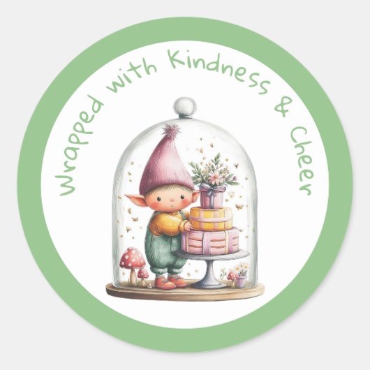 Sticker Rond Enchanted Elf | North Pole Christmas  (Devant)