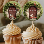 Sticker Rond Enchanted Fairy First Birthday Thank You