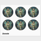 Sticker Rond Enchanted Fairy in Gold and Turquoise  (Feuille)