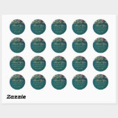 Sticker Rond Enchanted Forest Greenery Roses Mariage Faveur (Feuille)