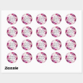Sticker Rond Enchantement Fuchsia violet profond : Aquarelle (Feuille)