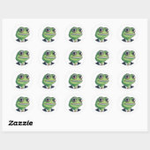 Sticker Rond Enchanter l'art de la grenouille : plonger dans Wh (Feuille)