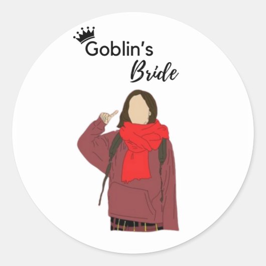 Sticker Rond Enchanter l'autocollant de mariée de Goblin (Devant)