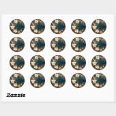 Sticker Rond Enchanter Poinsettias (Feuille)