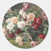 Sticker Rond Encore de la vie avec des roses (Devant)