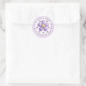 Sticker Rond encouragement de l'enseignant, fleurs chics pourpr (Sac)