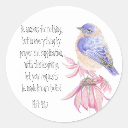 Sticker Rond Encouragement, Écriture, Bluebird joyeux (Devant)